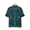Camicia Batik Teal Motivi Tribali Geometrici Cotone Artigianale – S
