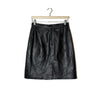 Gonna Vera Pelle Nera Vita Alta Vintage - 42