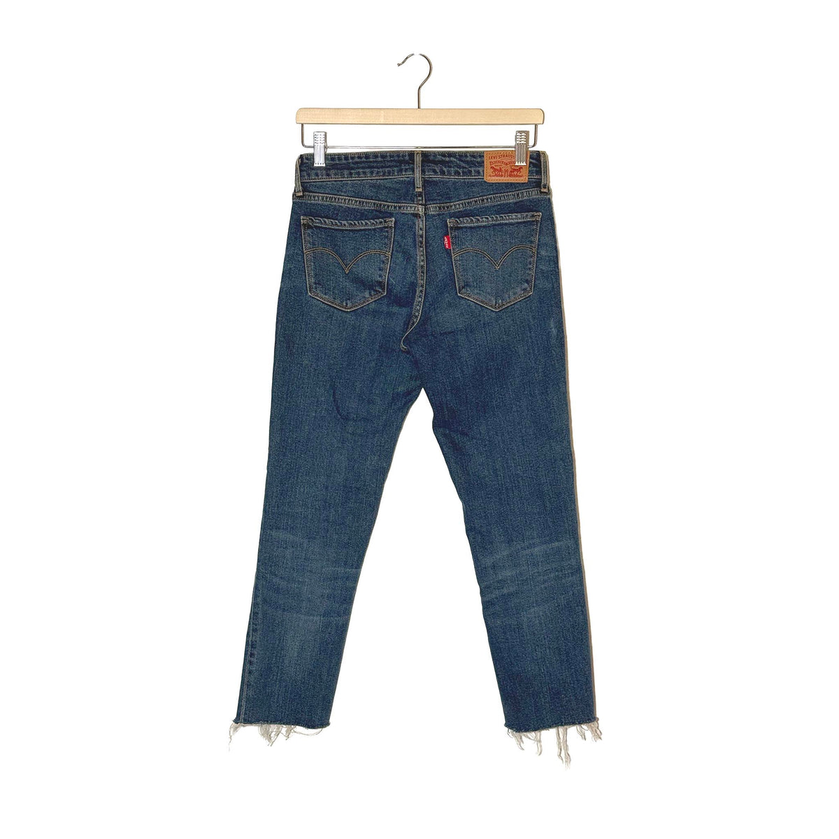 Levi's 712 Slim Jeans Blu Orlo Sfrangiato Crop W26