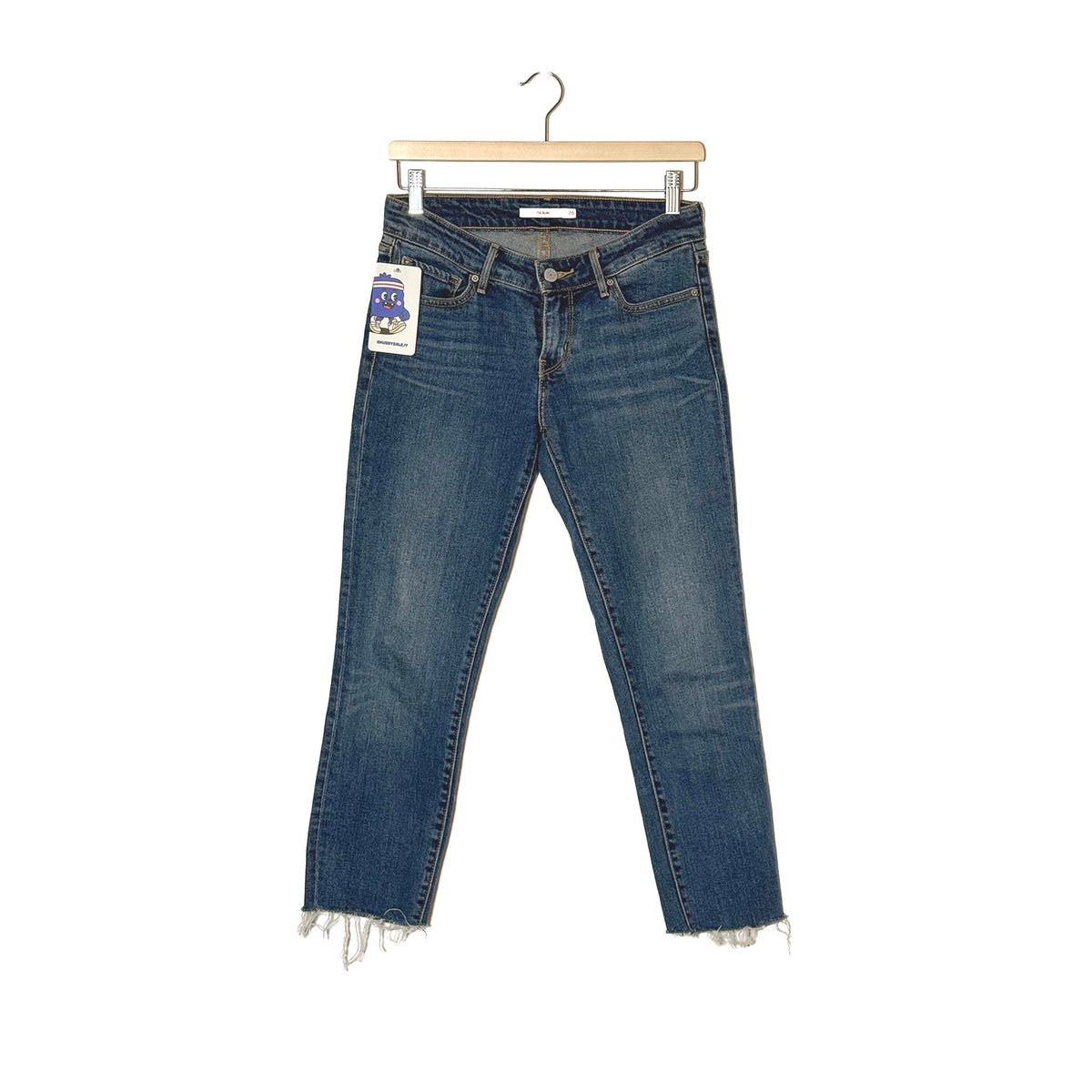 Levi's 712 Slim Jeans Blu Orlo Sfrangiato Crop W26