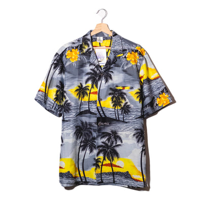 Royal Creations Hawaii Camicia Aloha Grigia Diamond Head – L