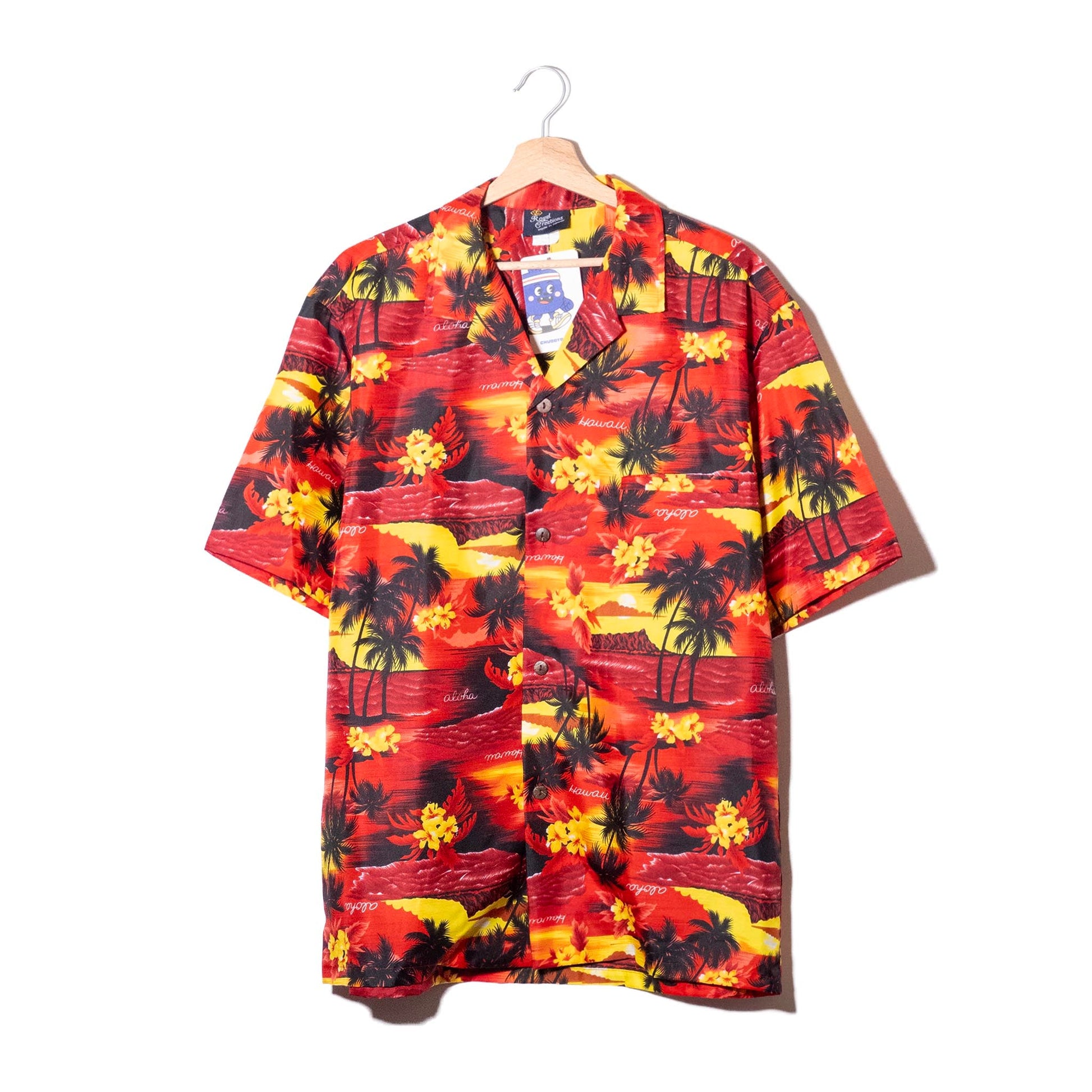 Royal Creations Camicia Aloha Rossa Tramonto Made in Hawaii – XL