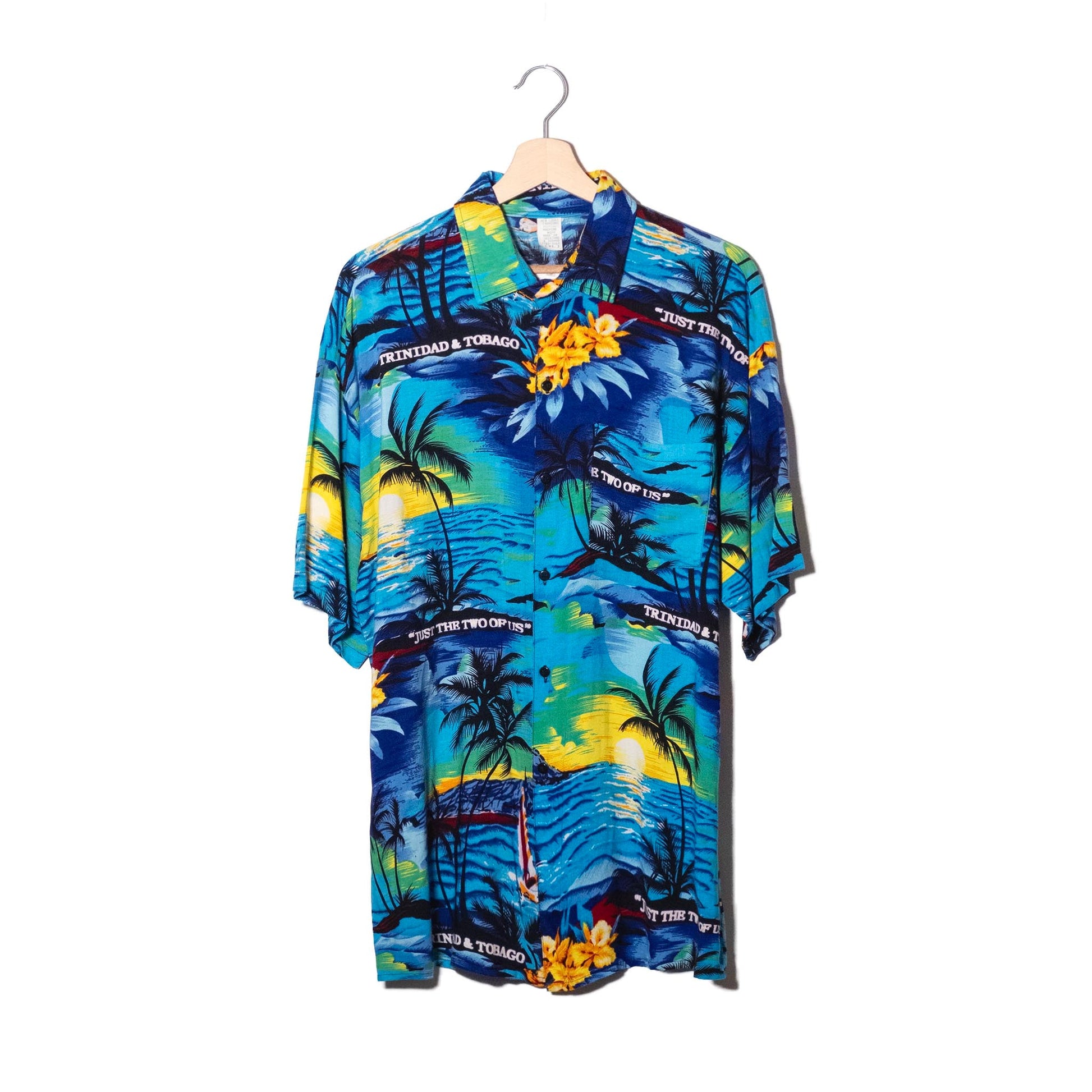 Camicia Aloha Blu Palme Trinidad & Tobago Made in Caribbean – L