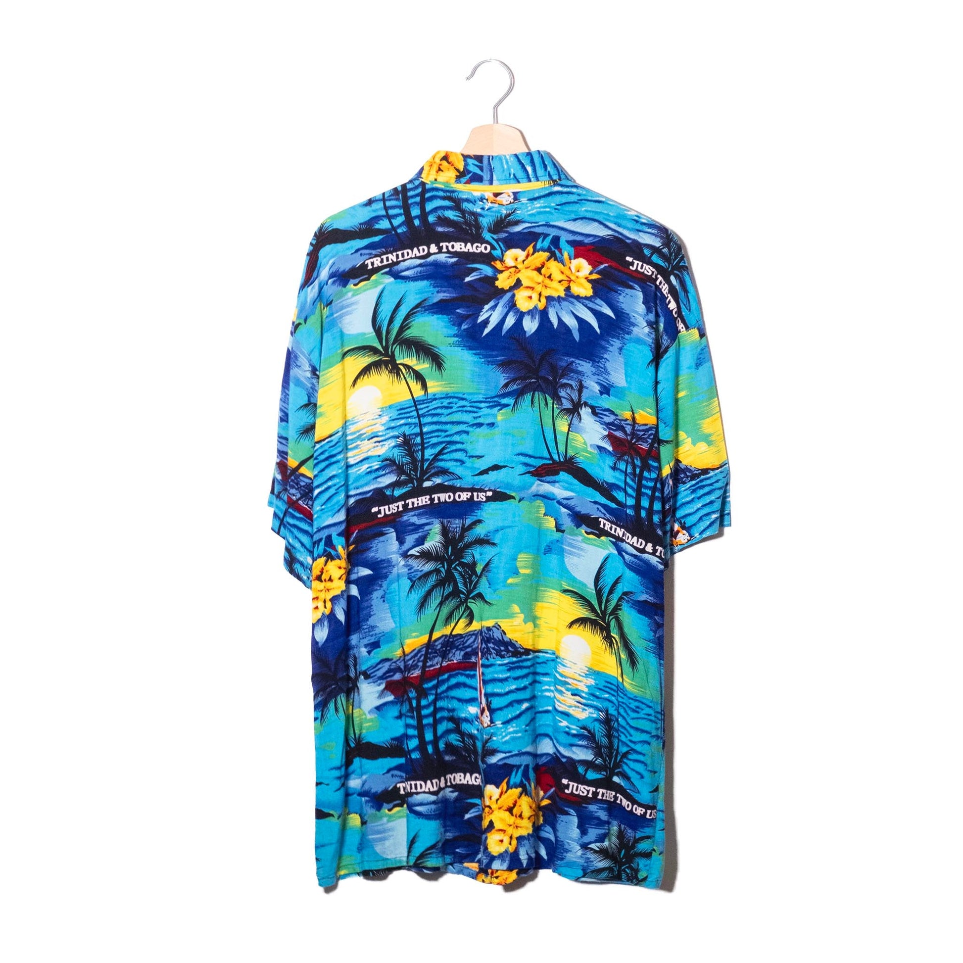 Camicia Aloha Blu Palme Trinidad & Tobago Made in Caribbean – L 2
