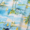 Camicia Aloha Azzurra Cotone Barche a Vela Palme Tropicali – M