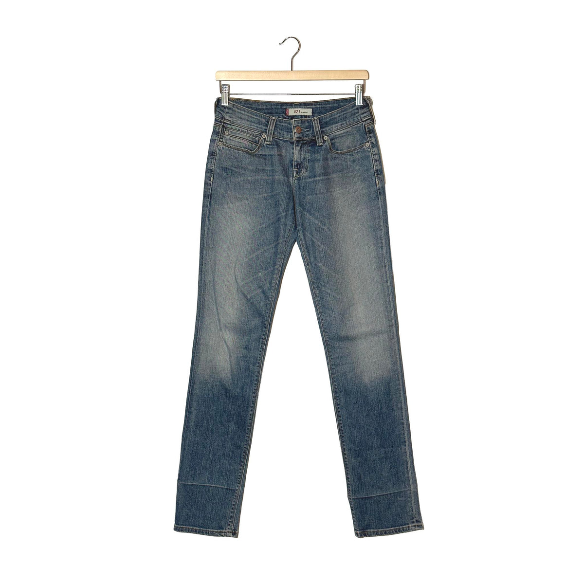 Levi's 571 Slim Fit Jeans Blu Made in Turkey W28 L34