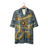 Camicia Drago Orientale Stampa Allover Grigio Check - XL