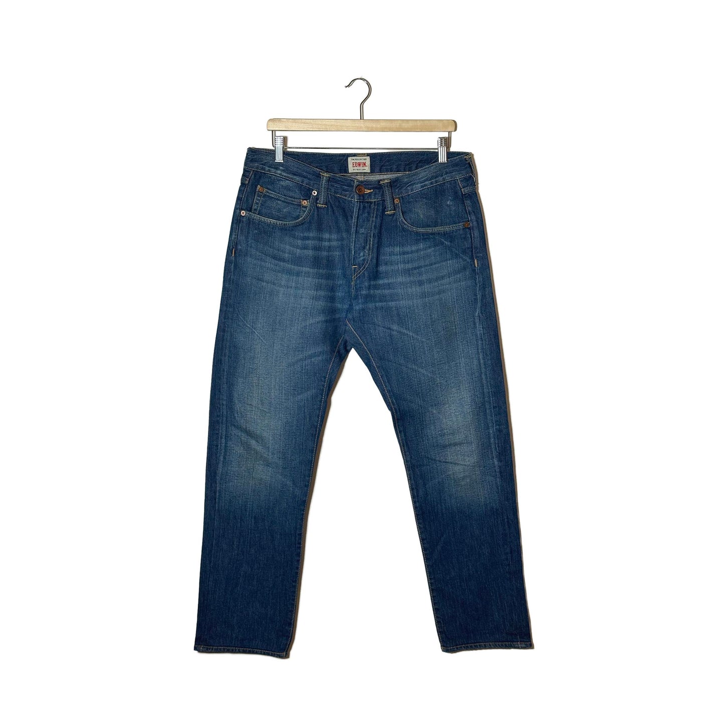 Edwin ED-55 Jeans Denim Blu Vintage Finished in Italy W33