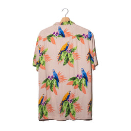 Camicia Aloha Beige Pappagalli Ara Tropicali Rayon – M