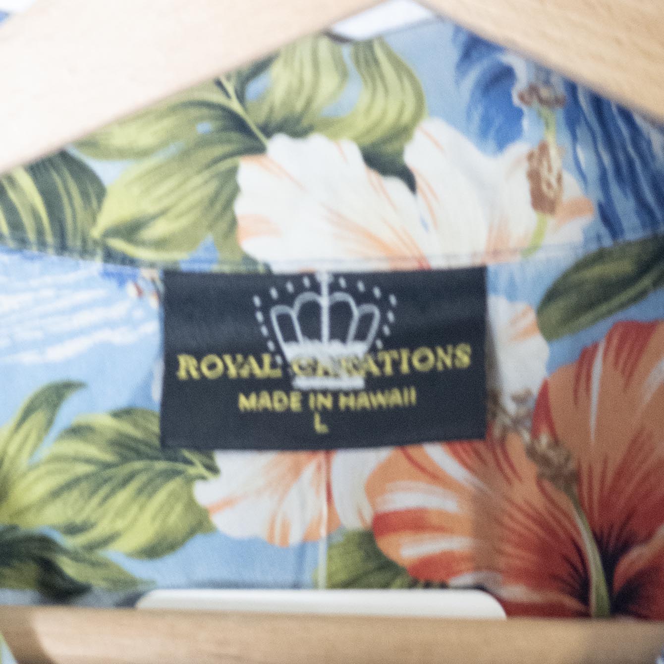 Royal Creations Camicia Aloha Ibisco Piroscafo Made in Hawaii – L 3
