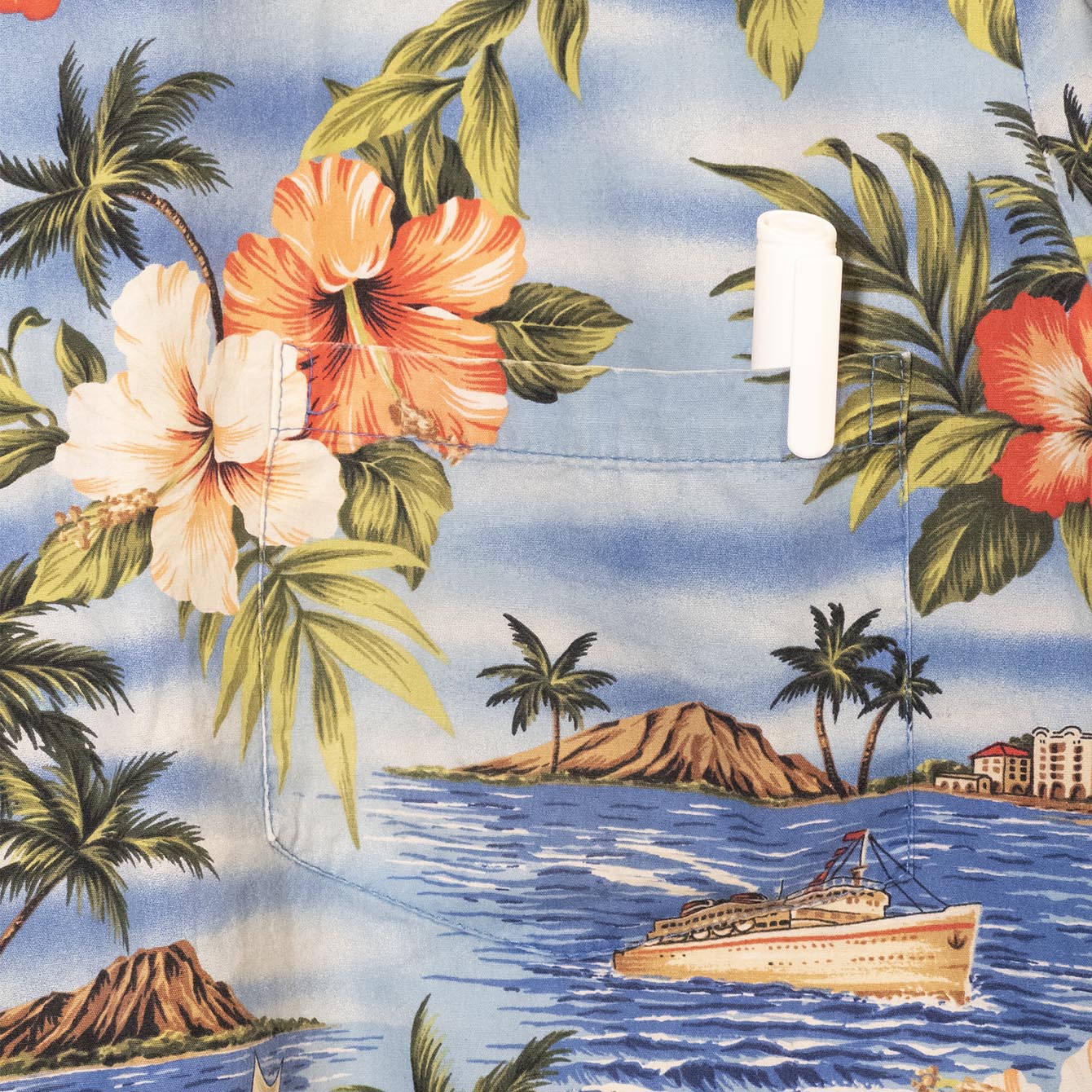 Royal Creations Camicia Aloha Ibisco Piroscafo Made in Hawaii – L 4