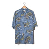 Pierre Cardin Camicia Tropicale Blu Slate Foglie Rayon – XL