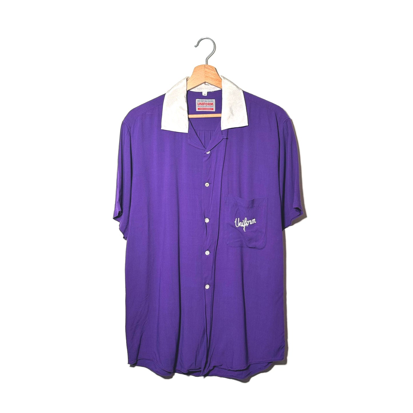 Camicia Bowling Vintage UNIFORM Viola Wonderbowl – L