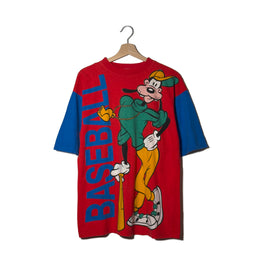 Disney Sport Goofy Euro Disney Baseball Vintage Rossa - L