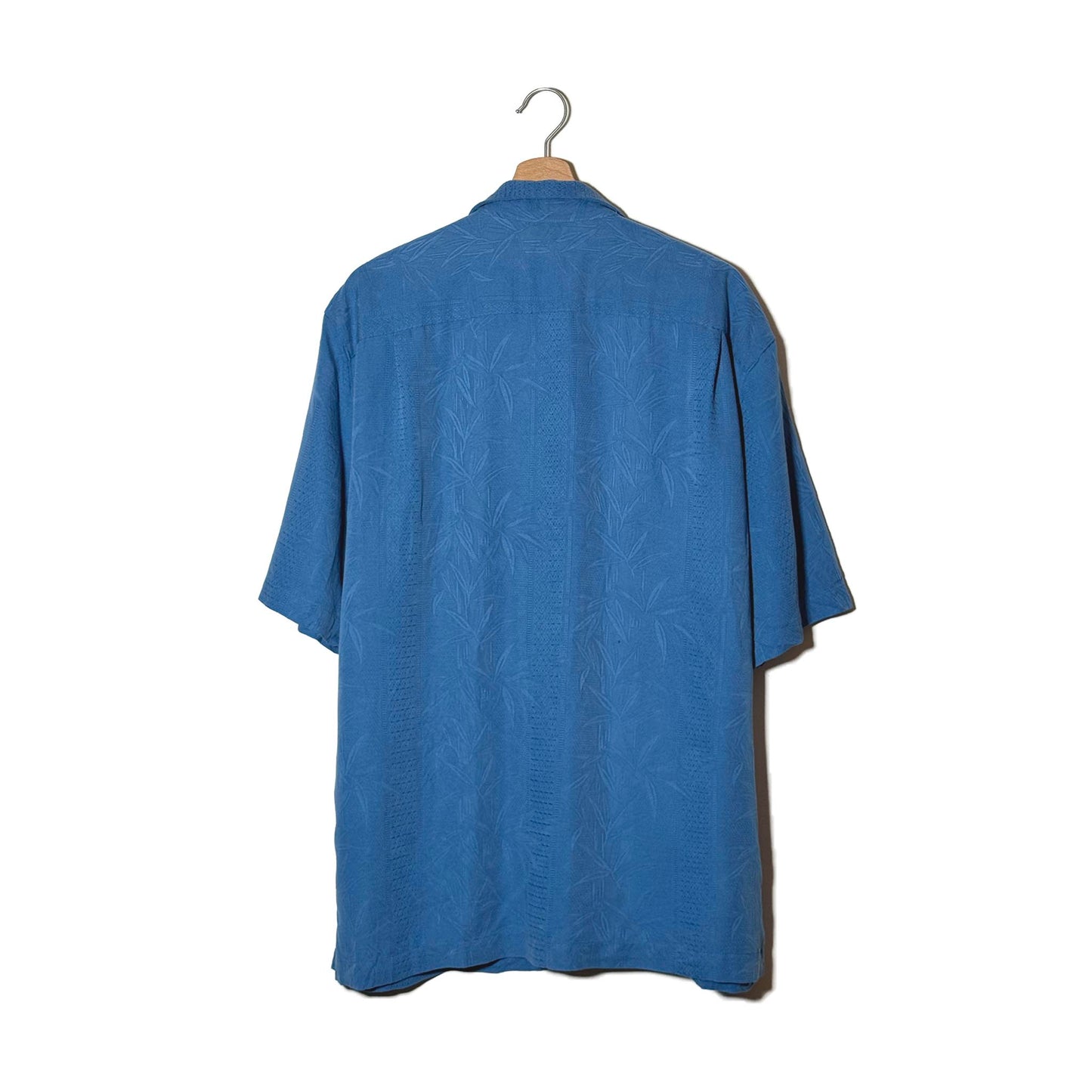 Camicia Jacquard Bambù Azzurra Bottoni Legno - L