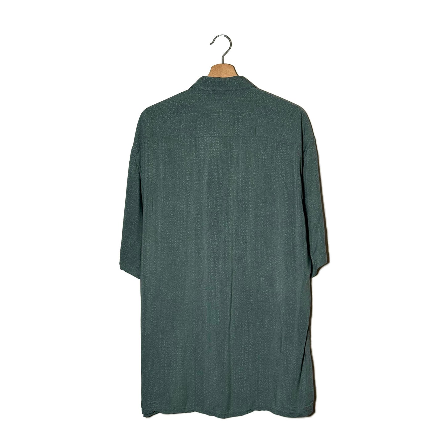 Camicia Hawaiana Verde Salvia Palme Rombi Vintage L