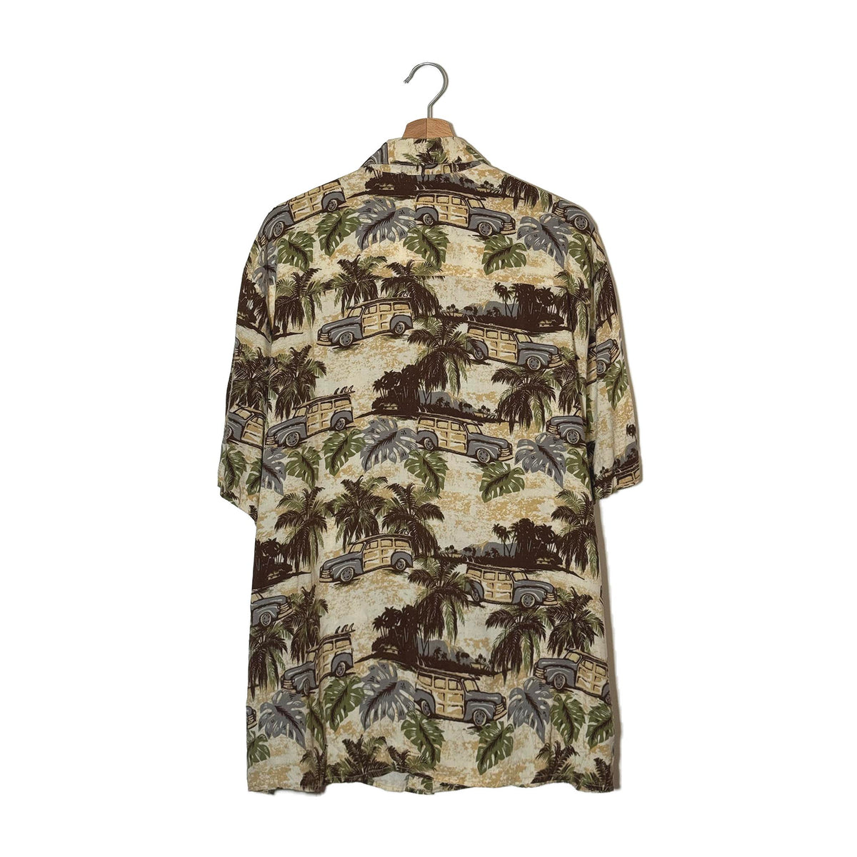 Camicia Hawaiana Natural Issue Palme Woody Beige XL