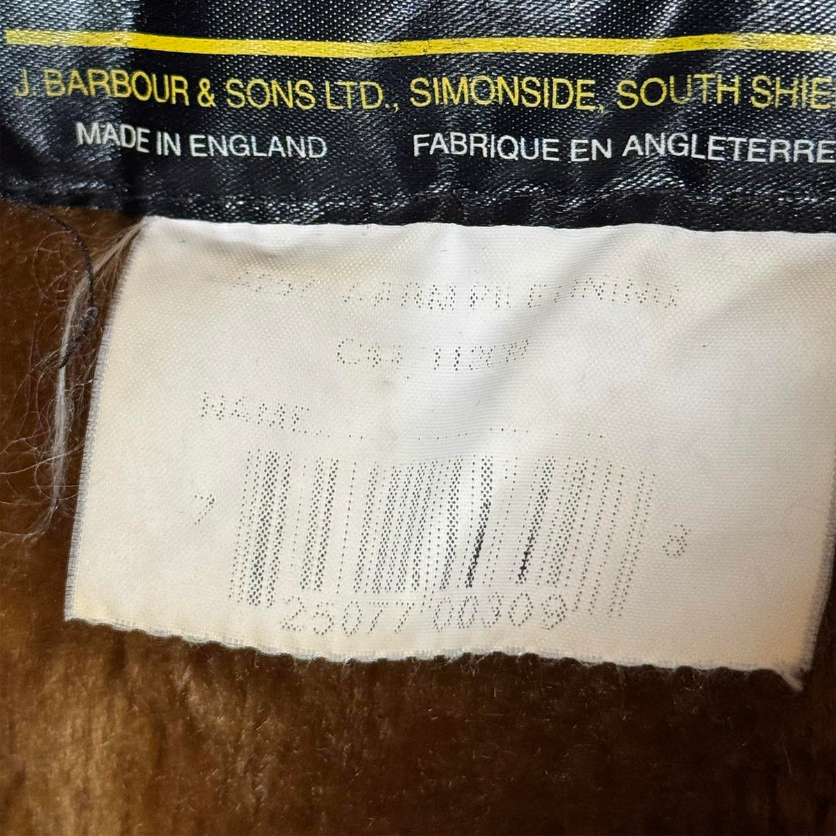 Barbour Interno A297 Pile a Clip Made in England C44 90s